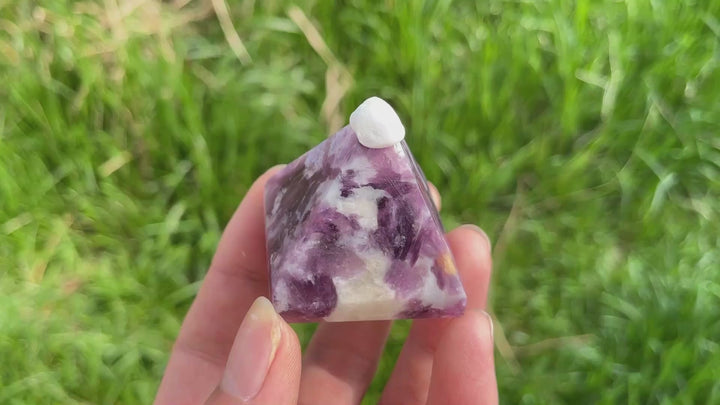 Natural Crystal Lepidolite Pyramid