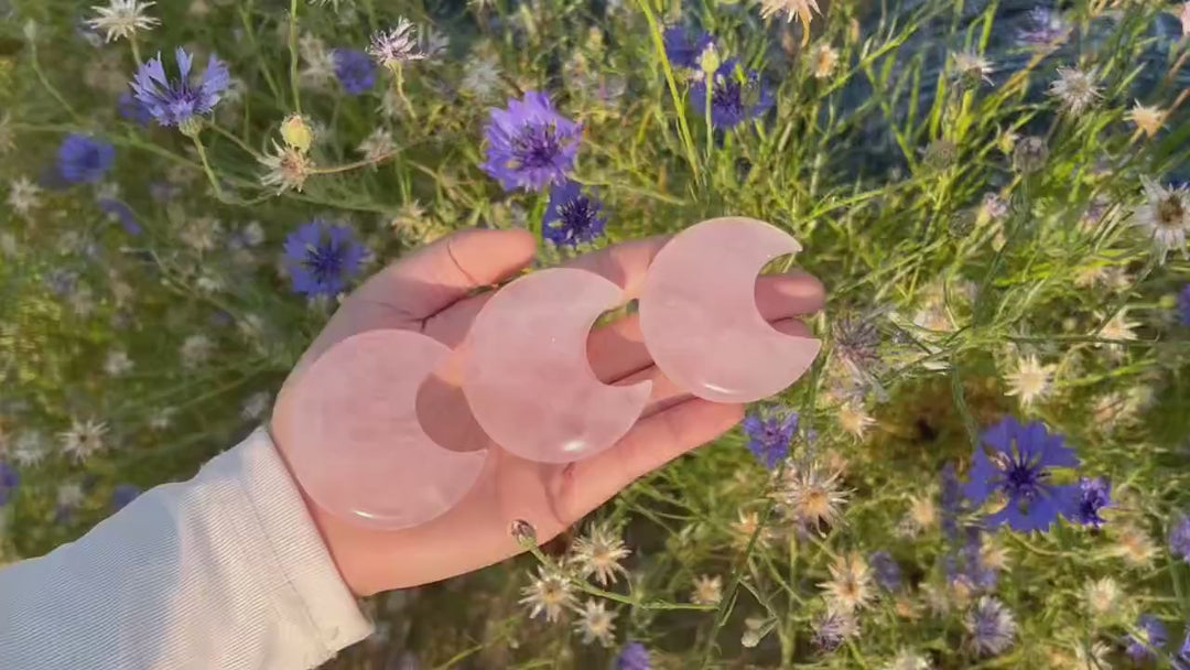 Natural Rose Quartz Moon
