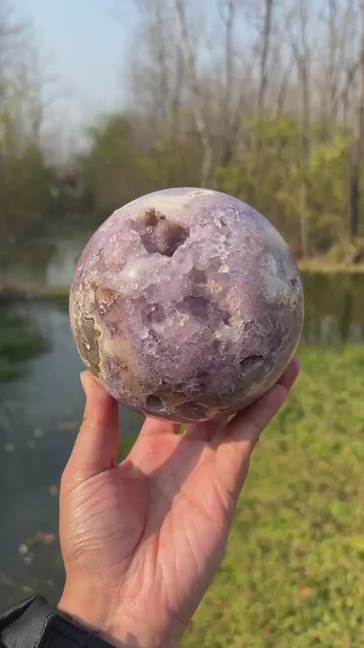 Pink Amethyst Geode Sphere