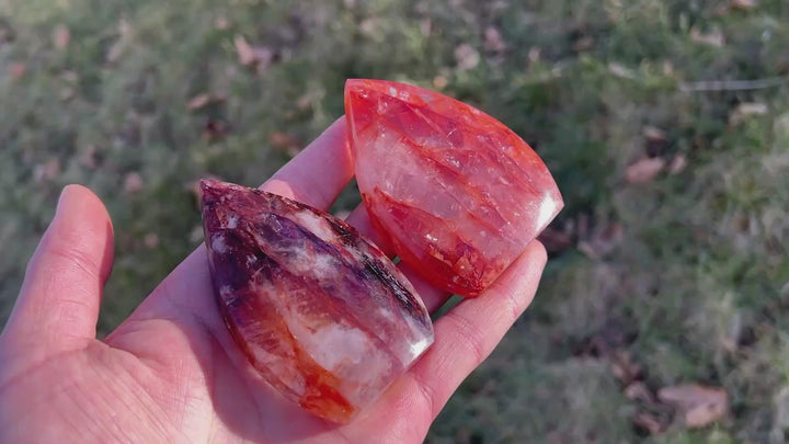 Natural Crystal Fire Quartz Teardrop