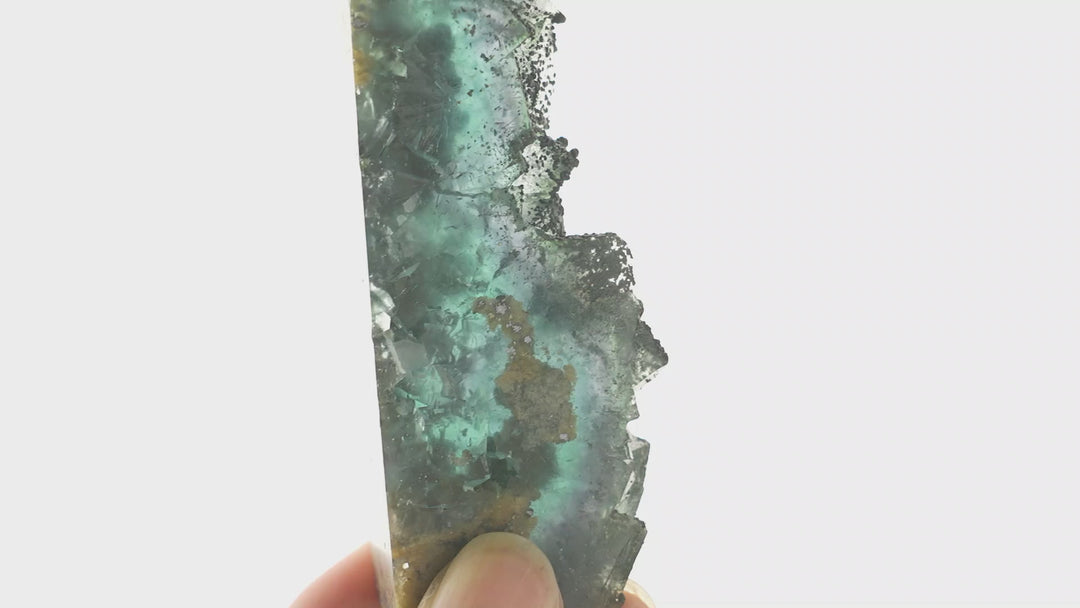 Natural Fluorite with Marcasite and Dolomite Raw Point