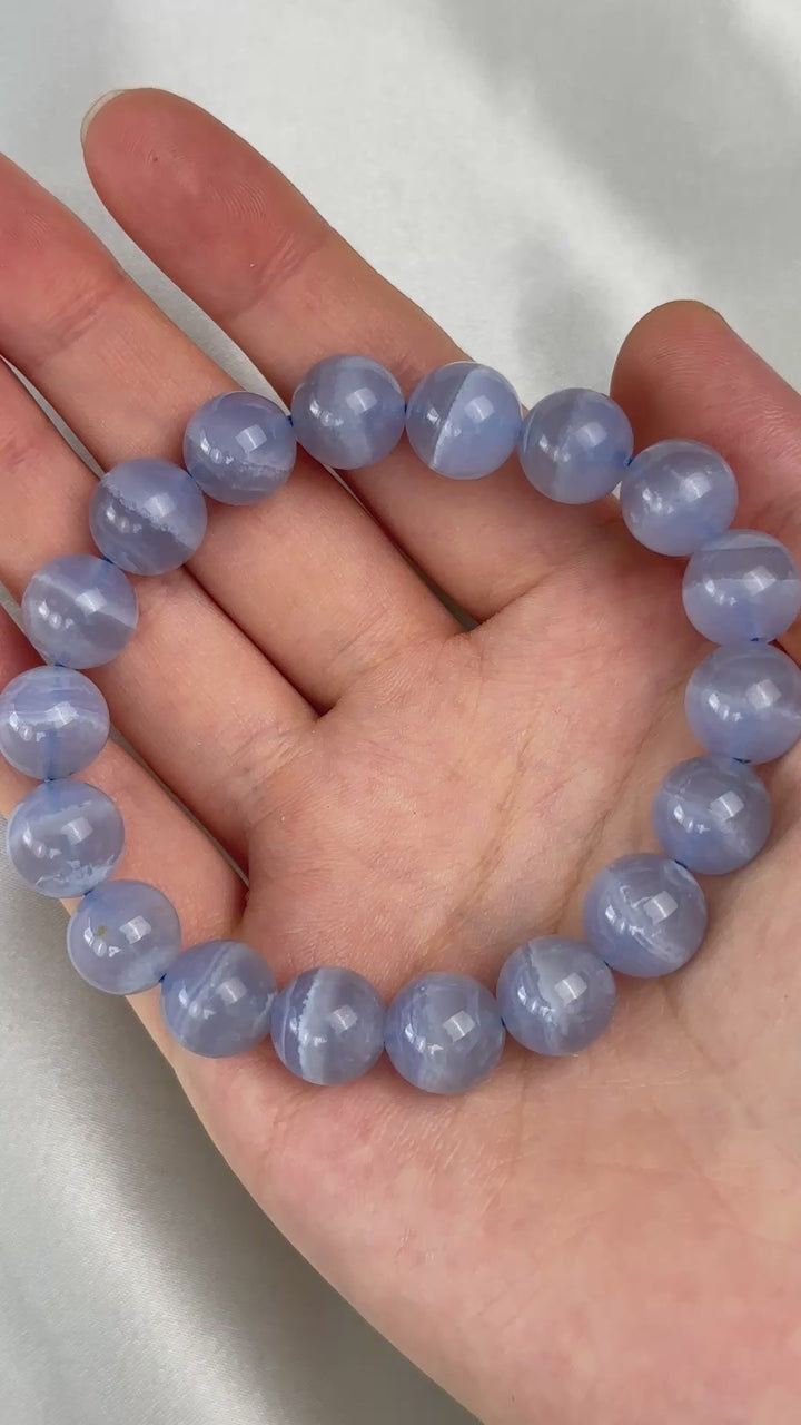 Blue Lace Agate Bracelet 10.7-11.3mm