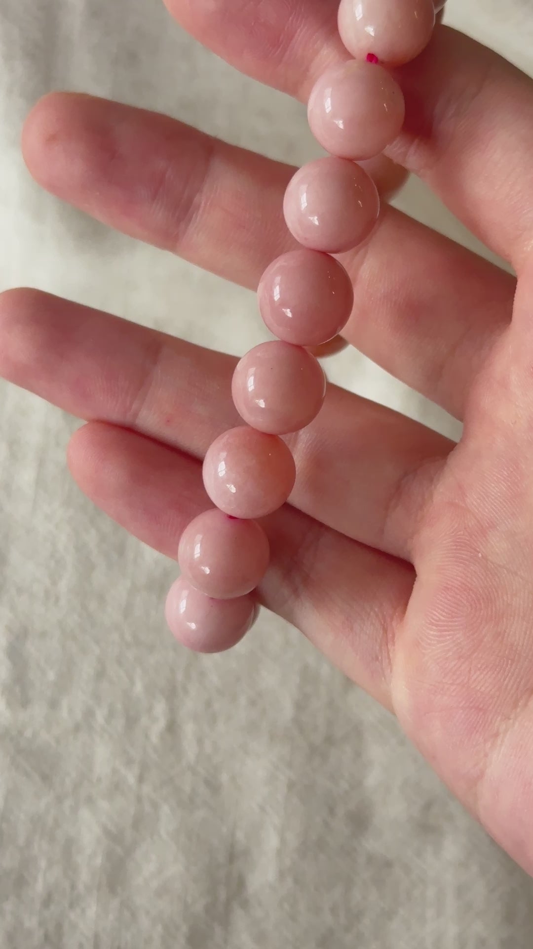 Pink Opal Bead Bracelet 10.8-11.2mm