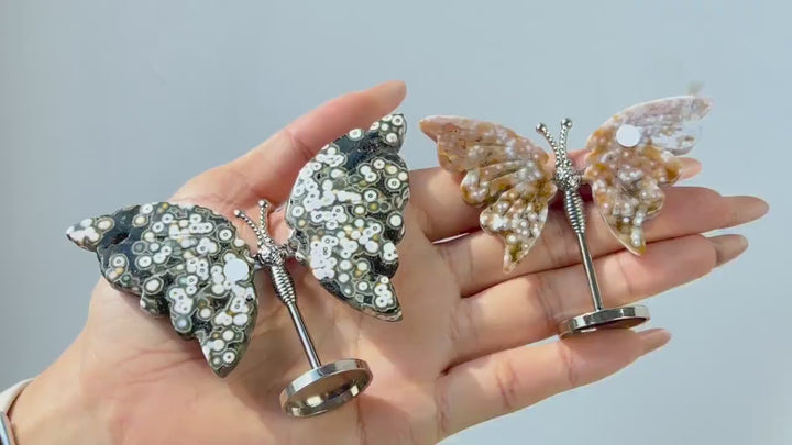 Unique,8th Vein Ocean Jasper Butterfly