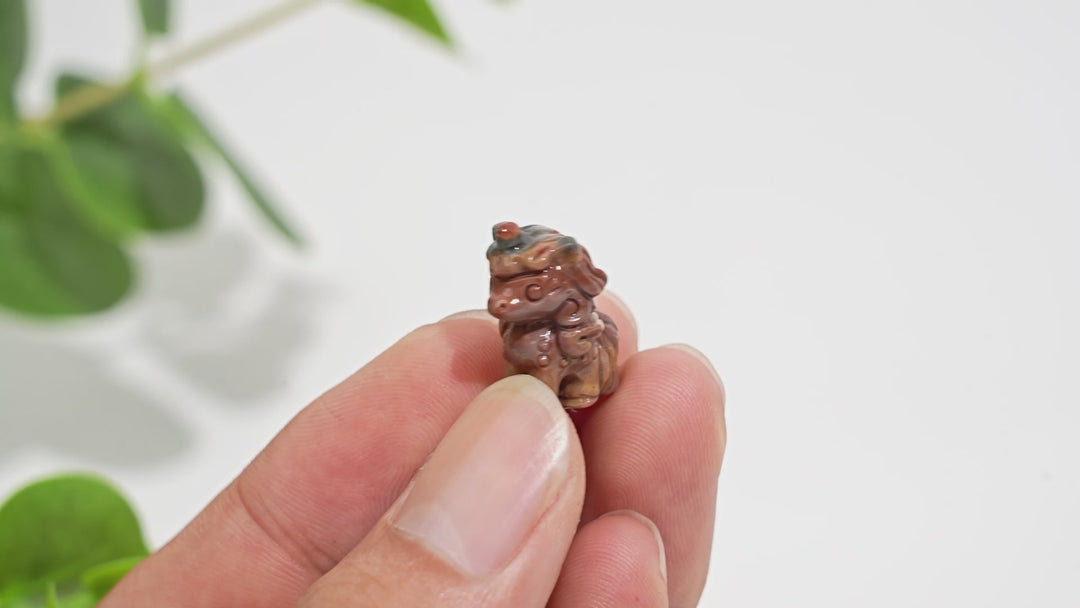 Natural Crystal Carving Alashan Agate Standing Unicorn