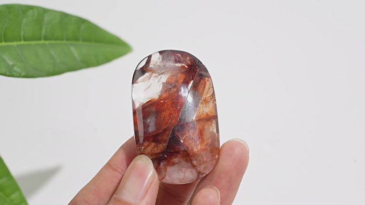 A Slightly Imperfect Natural Crystal Fire Quartz Palmstone