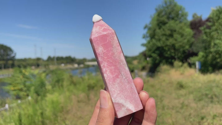 Unique,Natural Delicate Pink Opal Crystal Point