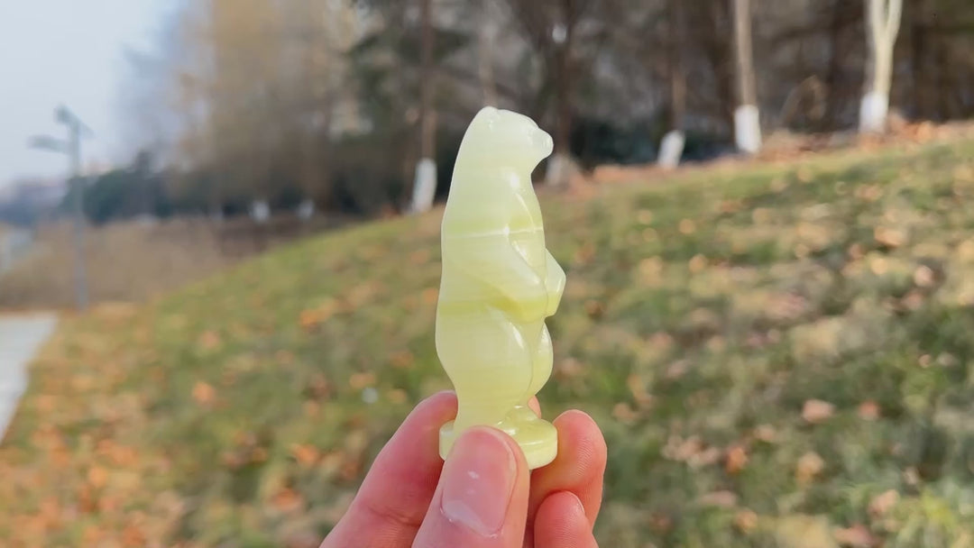 Natural Crystal Carving Standing Bear