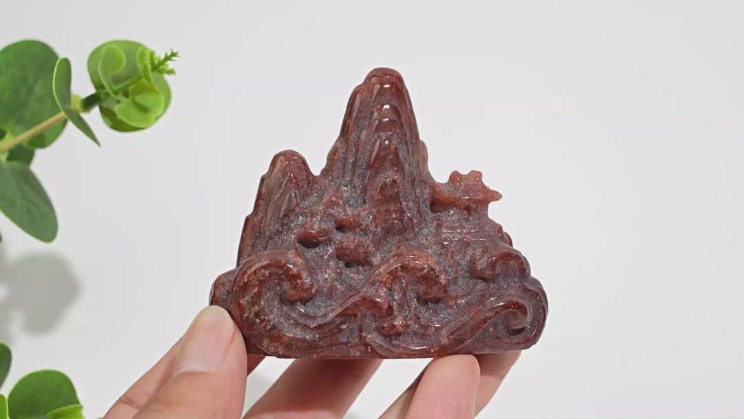 Natural Crystal Carving Exquisite Mountain Water Landscape