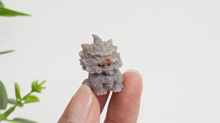 Natural Crystal Cute Alashan Agate Qilin