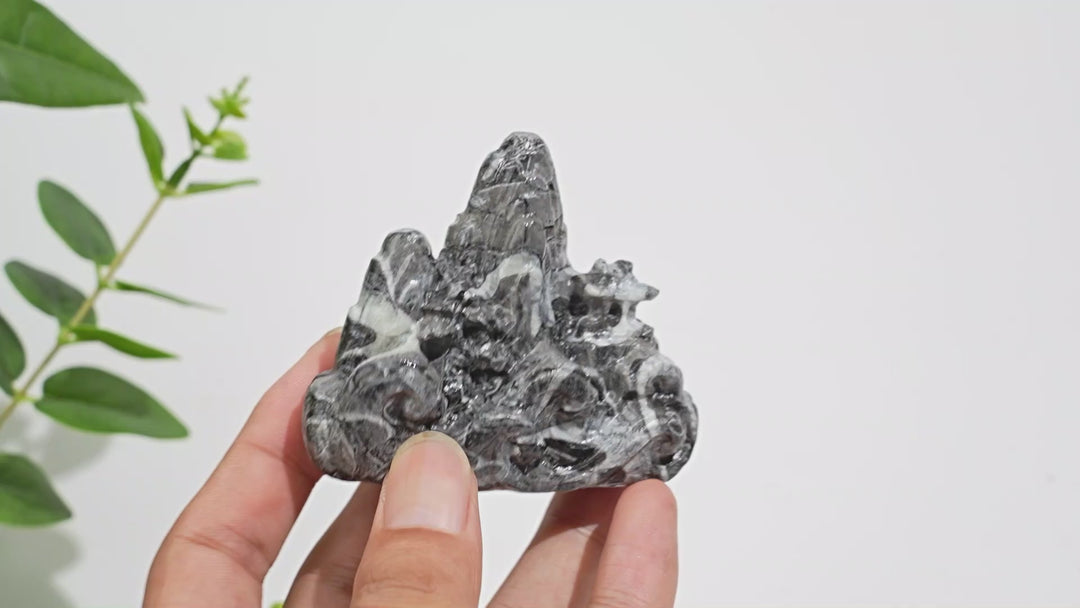 Natural Crystal Mountain And River Landscape Carving