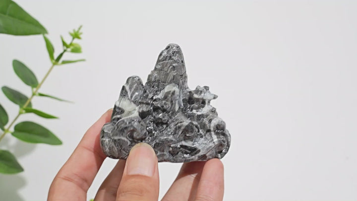 Natural Crystal Mountain And River Landscape Carving