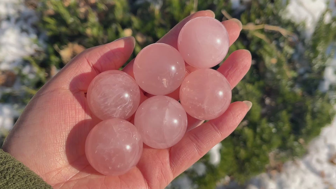 Natural Crystal Small Rose Quartz Sphere
