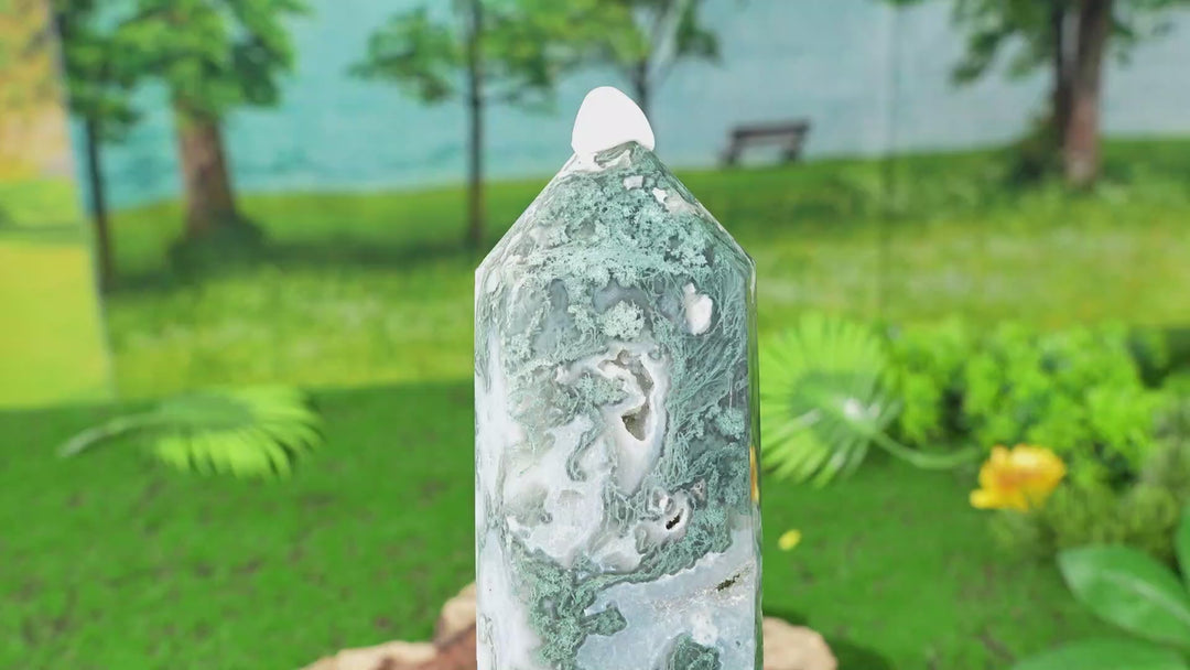 Unique, Natural Moss Agate Point