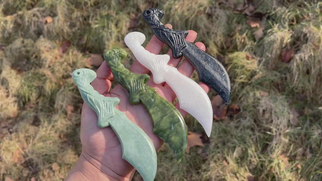 Natural Crystal Carving Fantasy Dagger