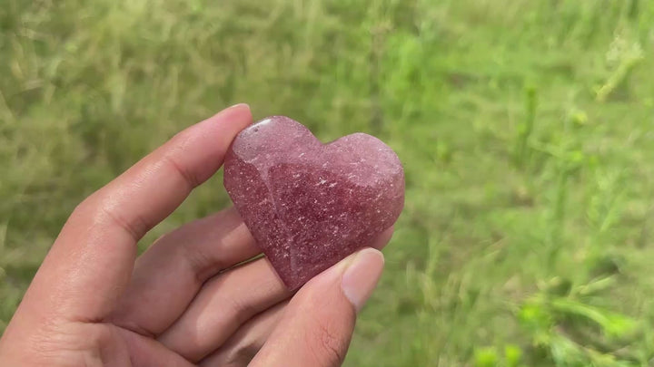 Natural Crystal Strawberry Quartz Heart