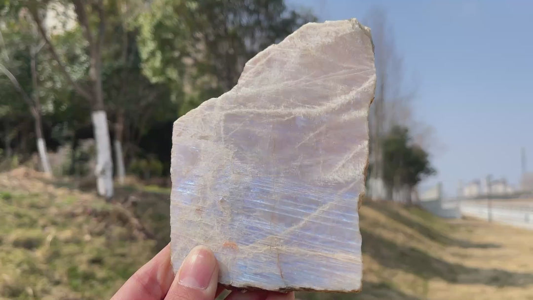 Unique,Natural Crystal Moonstone Slices