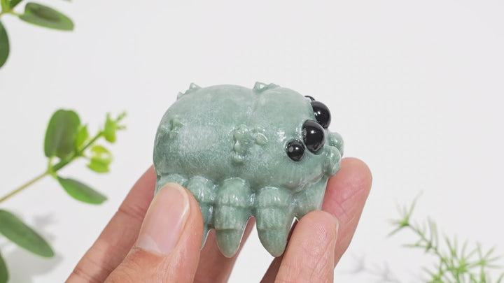 Natural Crystal Big-Eyed Spider Carving