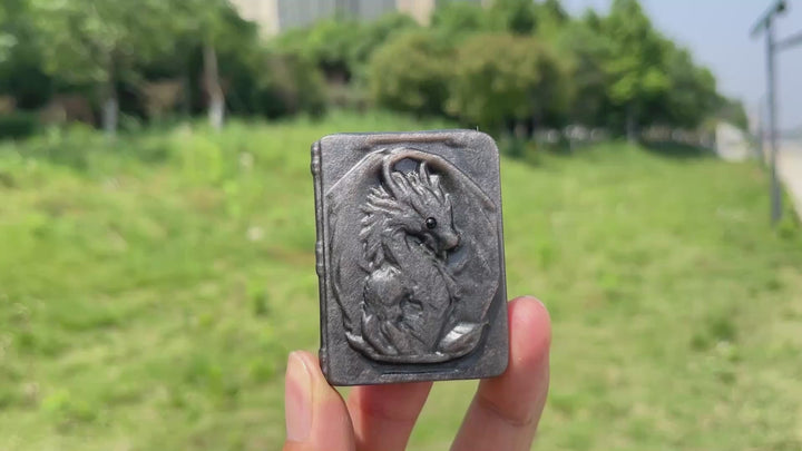 Natural Mystical Dragon Book Carving