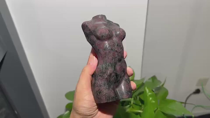 Carved Garnet Goddess Statue