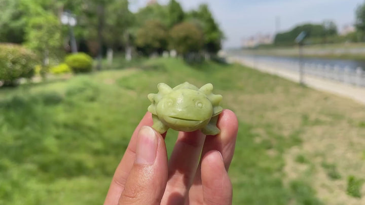 Natural Crystal Cute Axolotl Carving