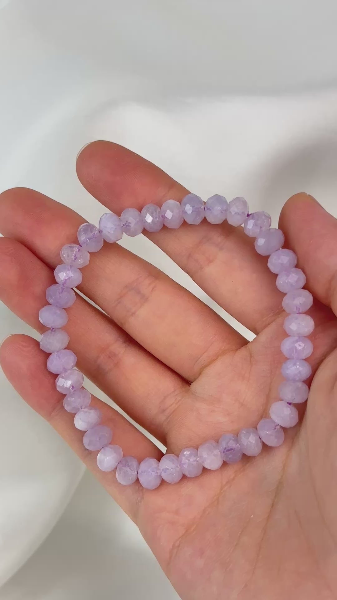 Lavender Amethyst Diamond Cut Bracelet 6.6-7.3mm