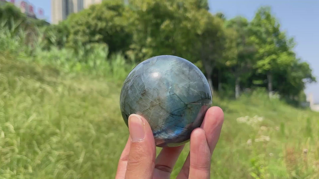 Unique,Natural Crystal Labradorite Sphere
