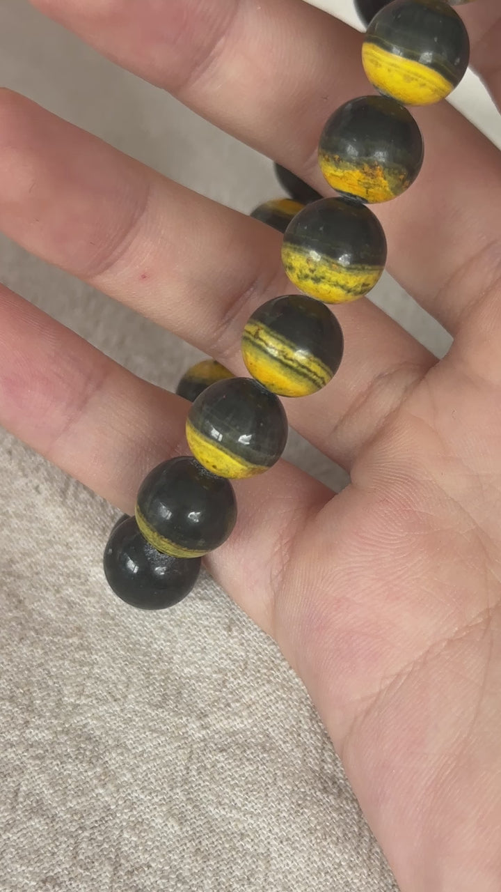 Bumble Bee Jasper Bracelet 10.6-10.8mm