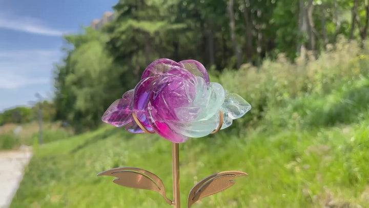 Unique,Natural Fluorite Rose Carving