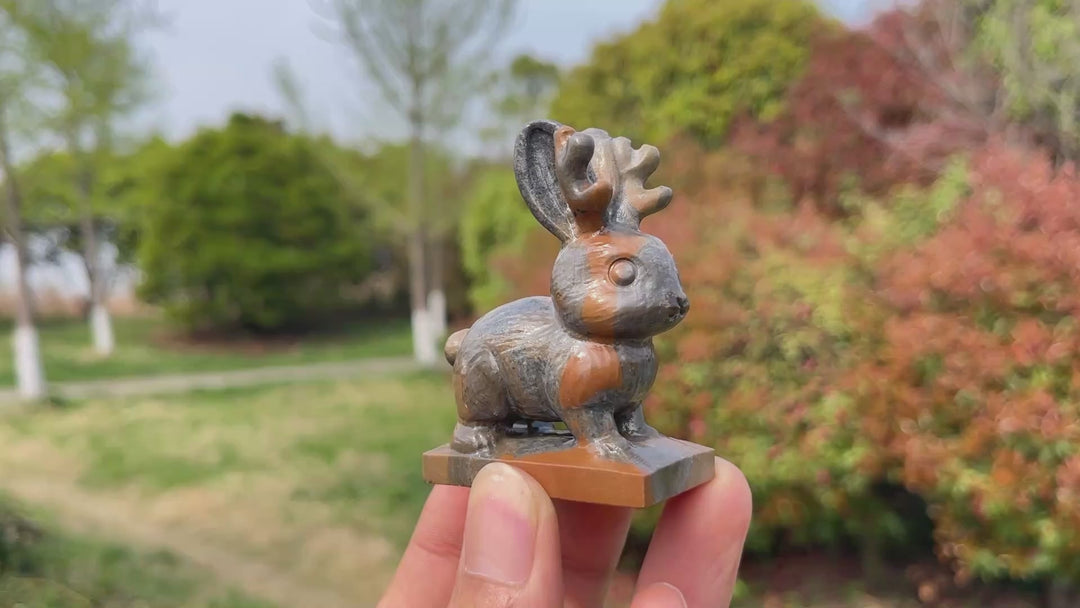 Natural Crystal Carving Jackalope