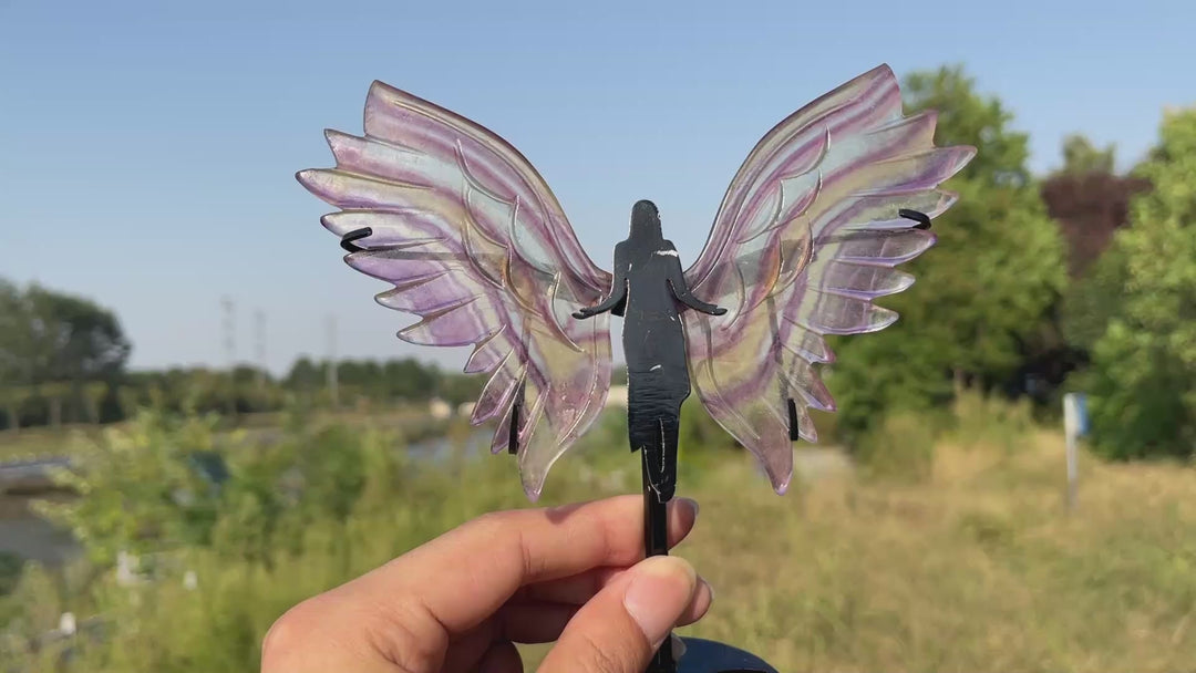 Unique,A Slightly Imperfect Natural Fluorite Angel Wings