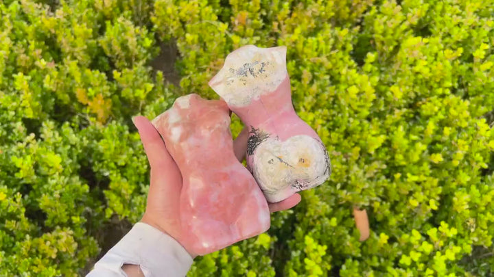 Natural Rhodonite Goddess Statue