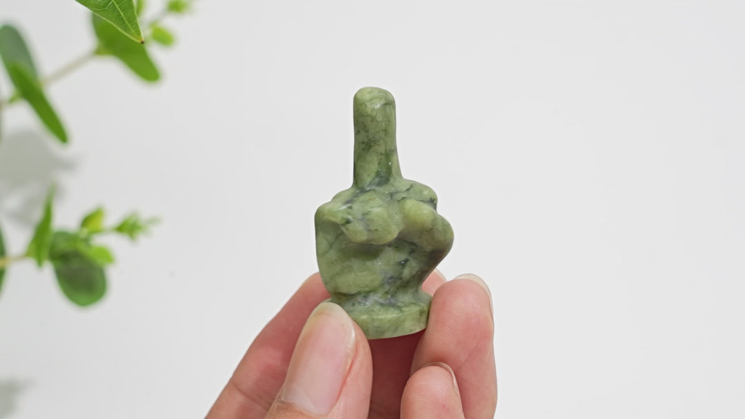 Natural Crystal Middle Finger Hand Carving