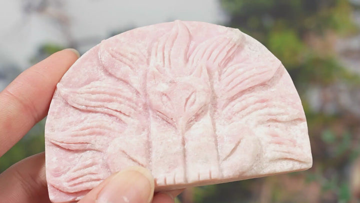Natural Pink Opal Nine-Tailed Fox