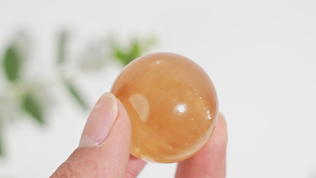 Natural Crystal Honey Calcite Sphere