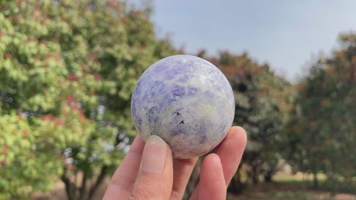 Natural Crystal Fluorite With Serpentine Sphere