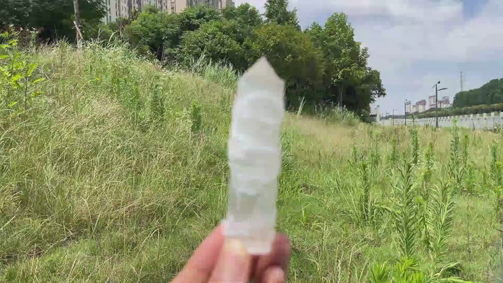 Natural Crystal Selenite Wrapped Dragon Point