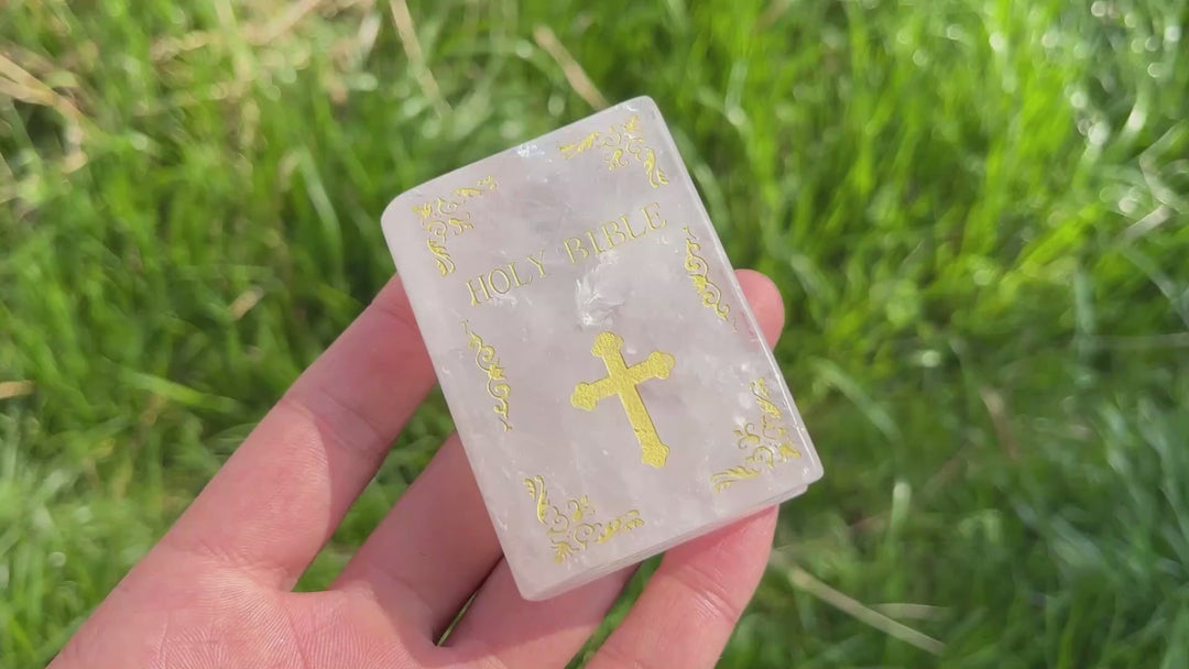 Natural Crystal Carved Bible