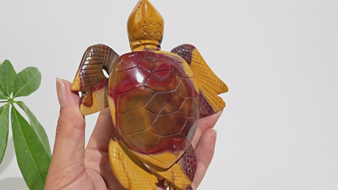 Unique,Natural Crystal Carving Mookaite Sea Turtle