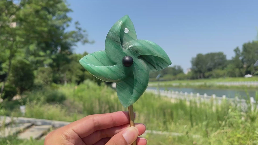 Unique,A Slightly Imperfect Natural Crystal Rotatable Wind Mill