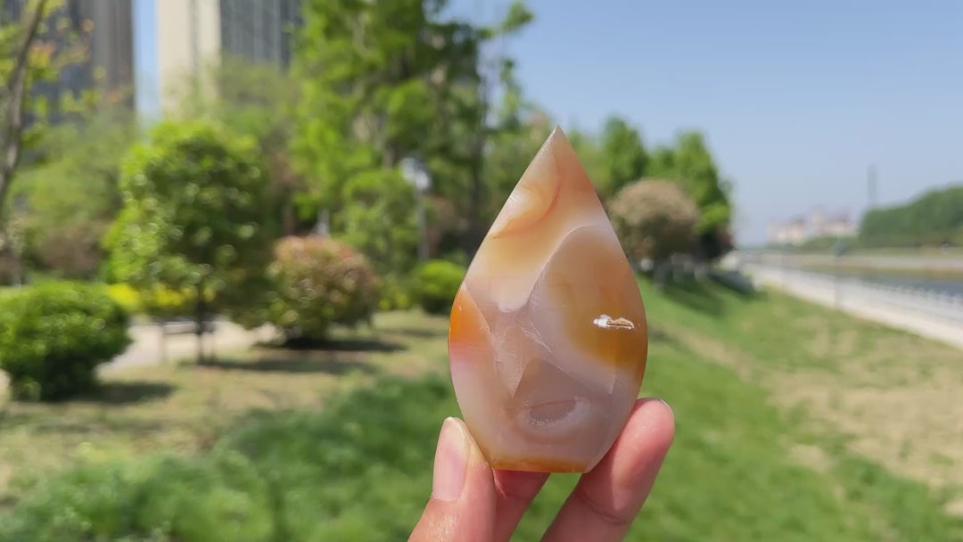 Natural Agate Teardrop Crystal