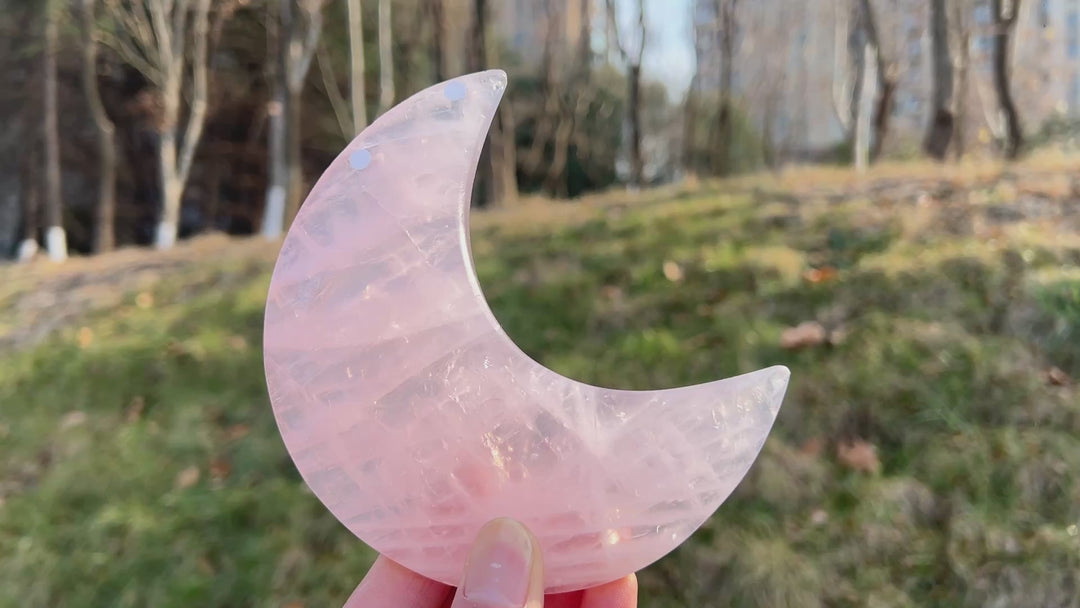 Imperfect,Natural Rose Quartz Moon