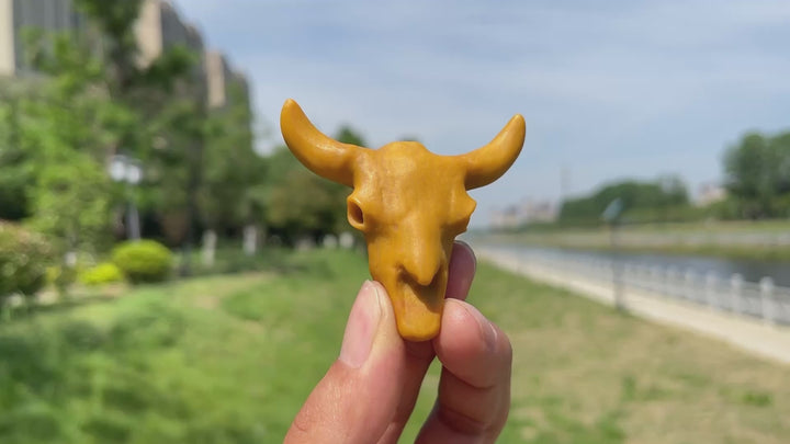 Natural Crystal Cow Skull Carving