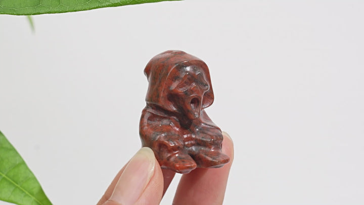 Natural Crystal Seated Grim Reaper Carving