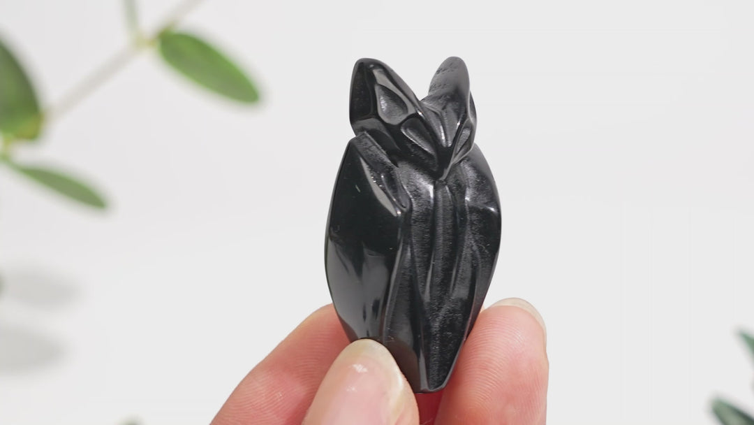 Natural Obsidian Bat