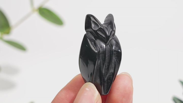 Natural Obsidian Bat