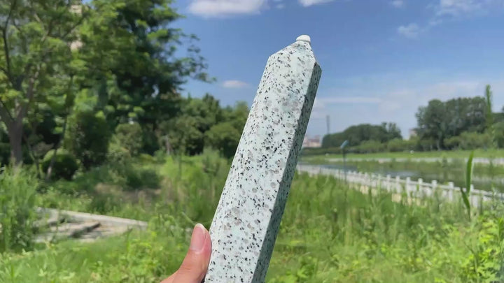 Unique,Natural Crystal Large Kiwi Jasper Point