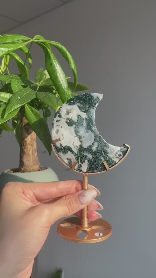 Unique,Moss Agate Moon