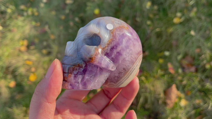Imperfect Unique,Natural Amethyst Agate Skull
