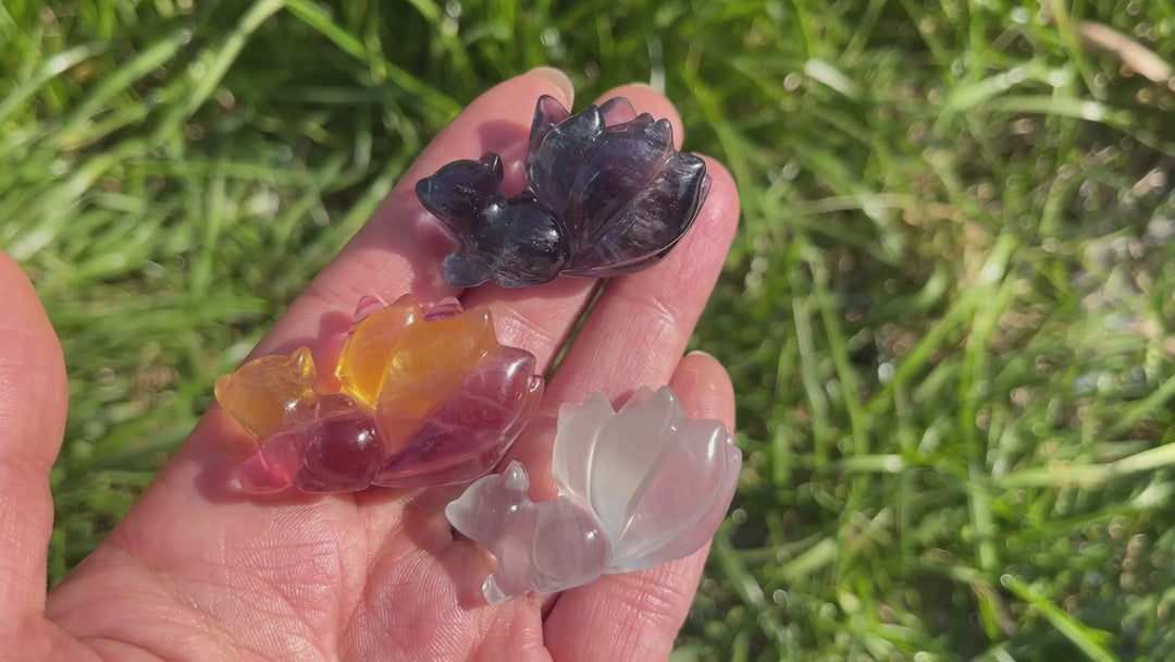 Natural Rainbow Fluorite Nine-Tailed Fox